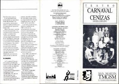 Programa de Carnaval y cenizas.