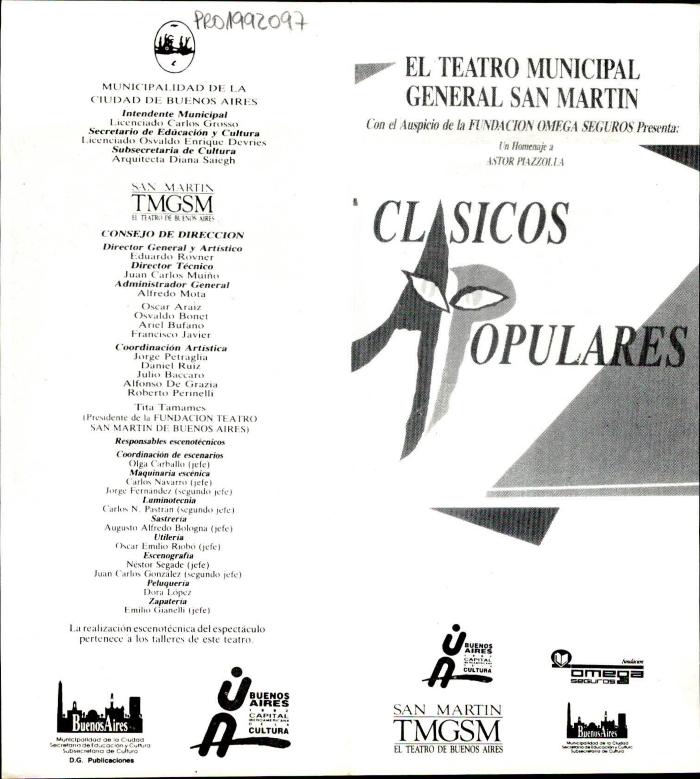 Programa de Clásicos populares - Teresa Parodi.
