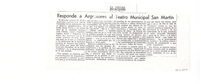 Articulo de prensa. 