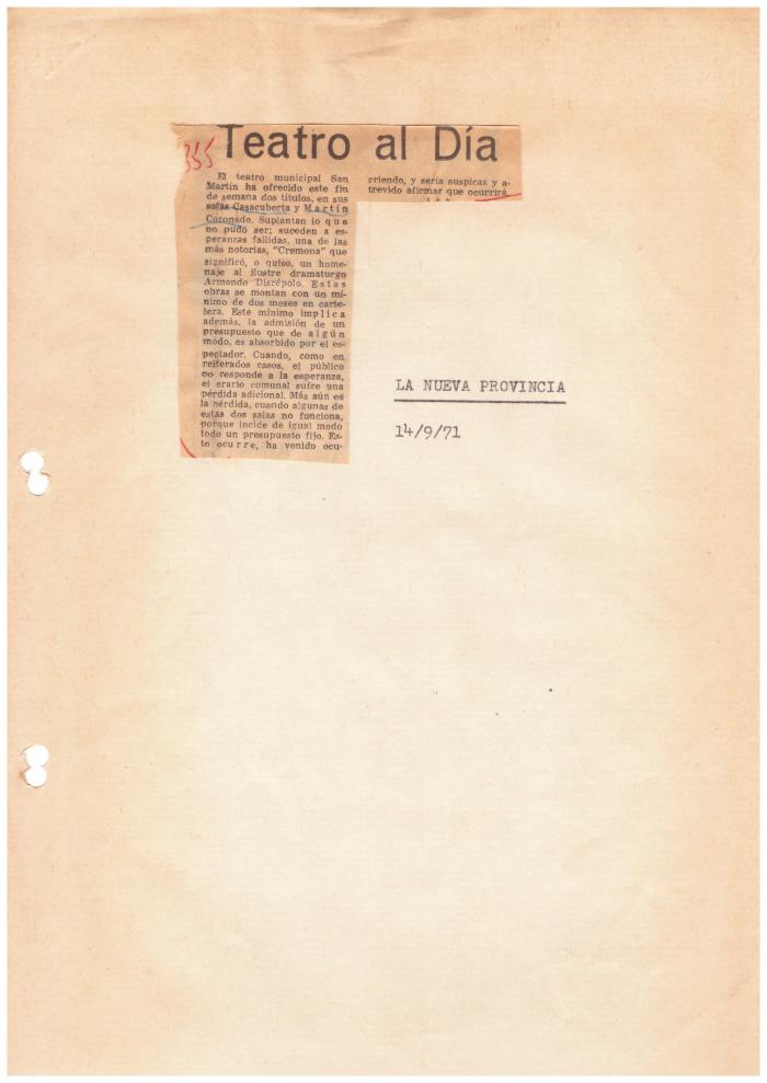 Articulo de prensa.  