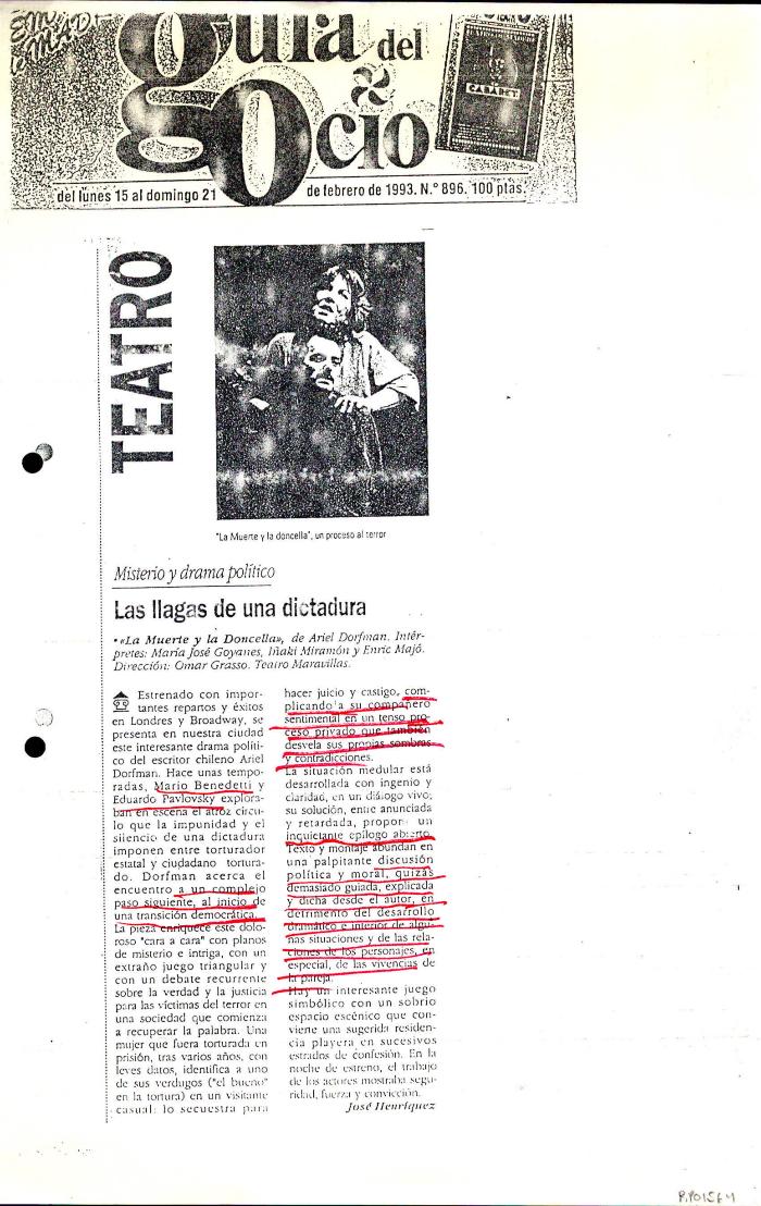 Prensa: Las llagas de la dictadura. 