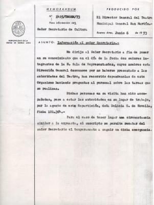 Memo del Director del Teatro Municipal