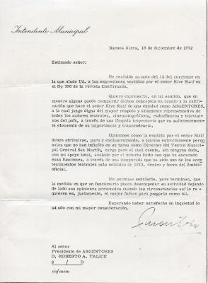 Carta a Roberto Tálice.