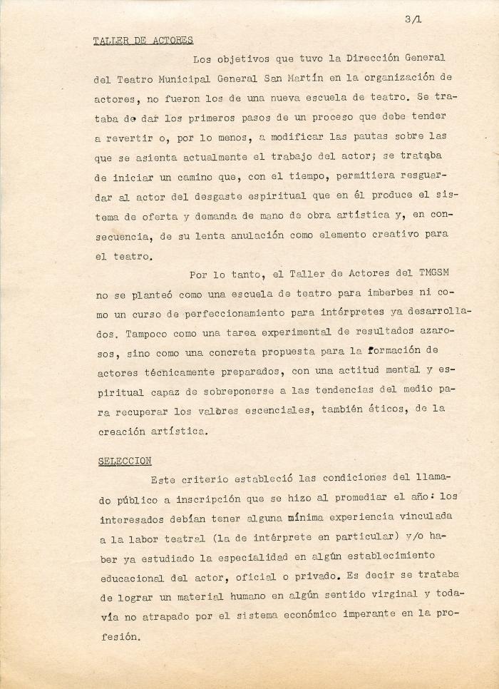 Taller de Actores.