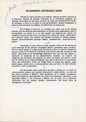 Teatralidad y sueño.