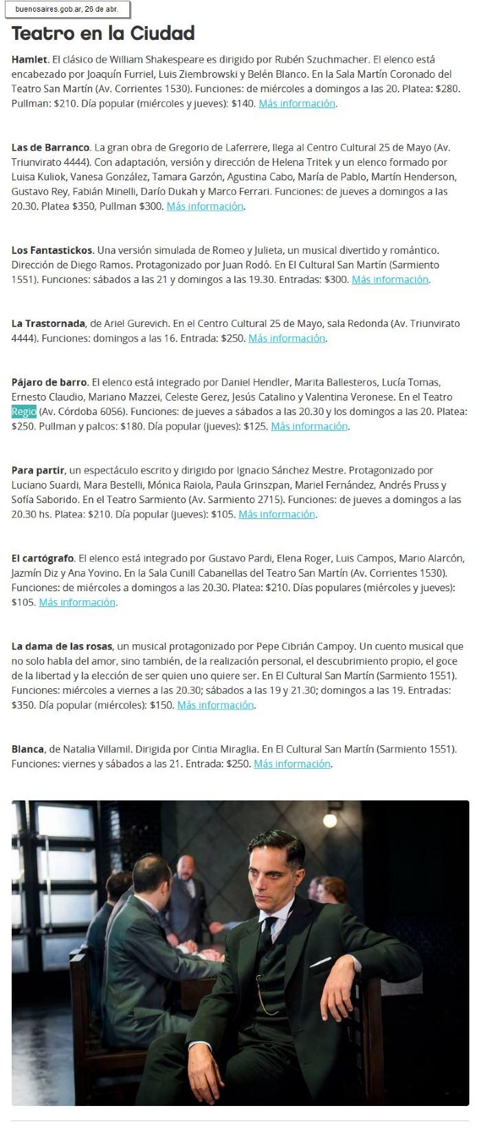 Prensa: Hamlet.                    