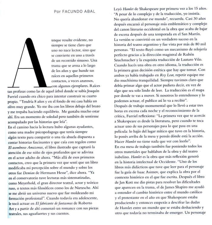Prensa: Hamlet.      