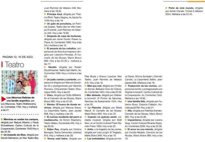 Prensa: Hamlet.     