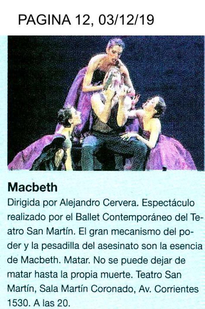 Prensa: Macbeth.                                