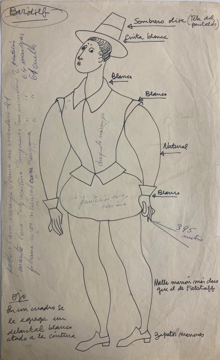 Figurín de vestuario.