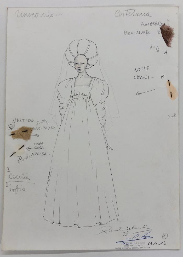 Figurín de vestuario.