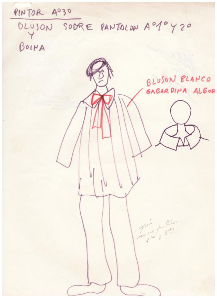 Figurín de vestuario.