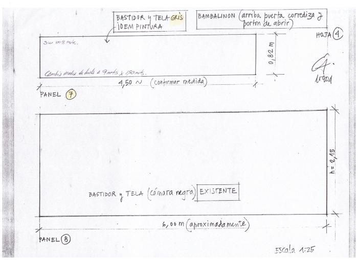 Planos de escenografía.