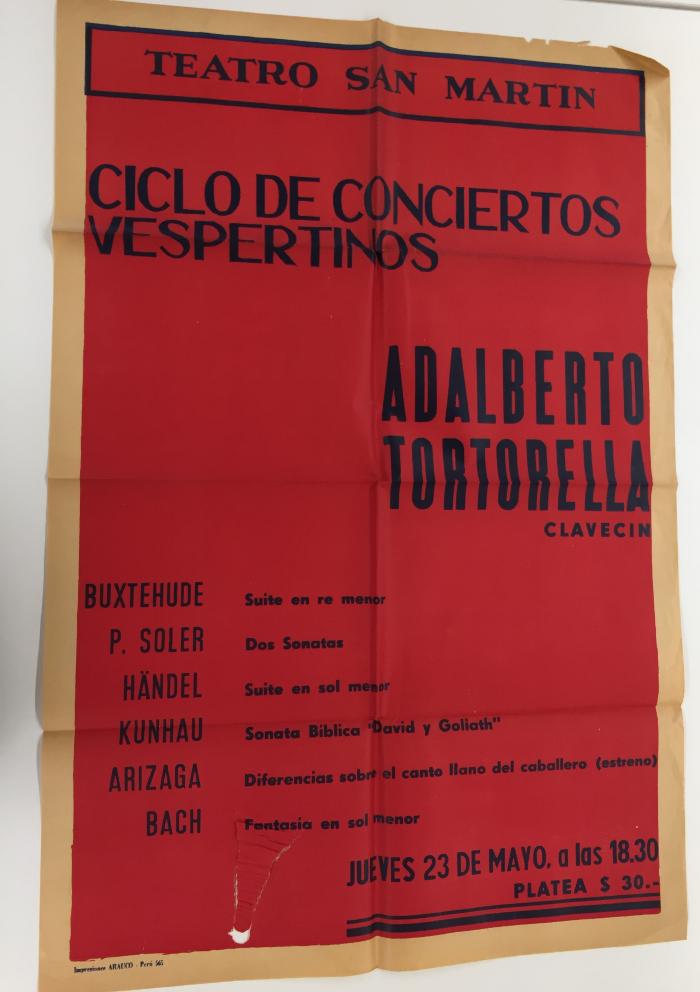 Ciclo de conciertos Vespertinos - Alberto Tortorella