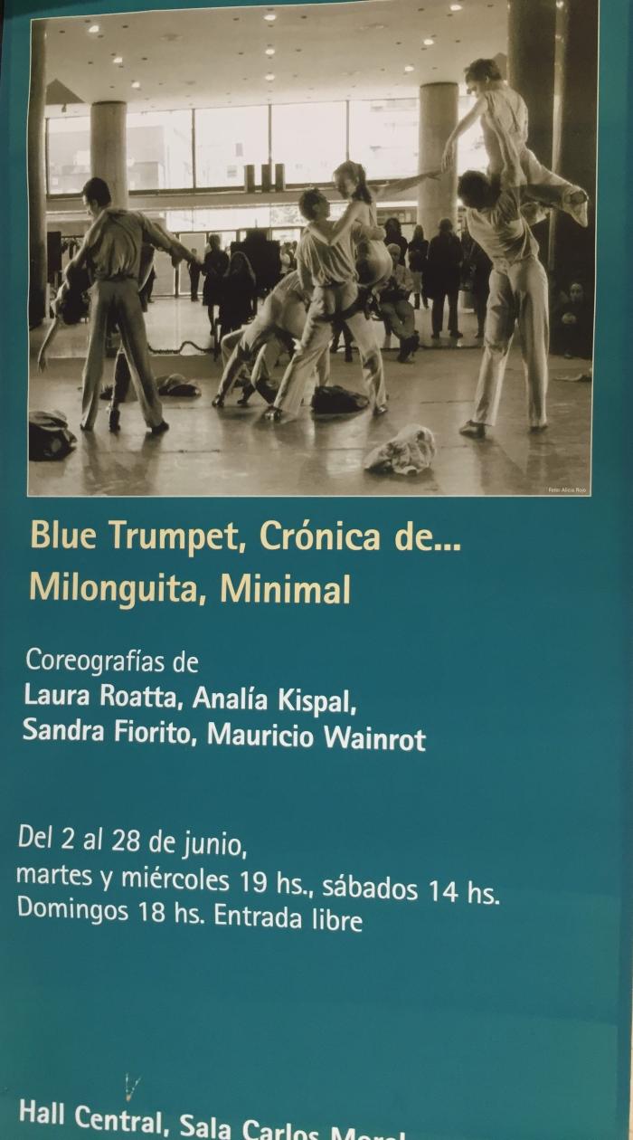 Afiche de Blue Trumpet. Crónica de... Milonguita minimal.