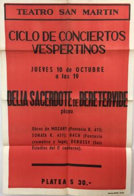 Ciclo de Conciertos Vespertinos - Delia Sacerdote de Betervide.