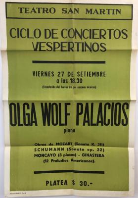 Ciclo de Conciertos Vespertinos - Olga Wolf Palacios.