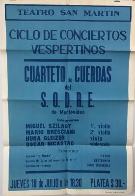 Ciclo de Conciertos Vespertinos - Concierto de Cuerdas del S.O.D.R.E de Montevideo.