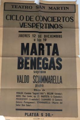 Ciclo de Conciertos Vespertinos - Marta Benegas.