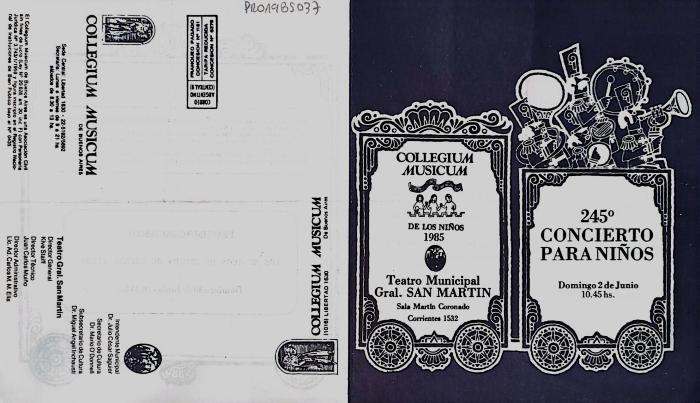Programa de 245° Concierto para niños - Collegium musicum.