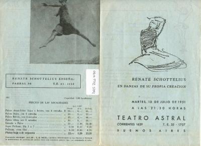 Programa: Renate Schottelius en danzas de su propia creación - Teatro Astral