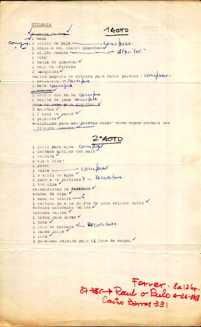 Lista de Utilería.