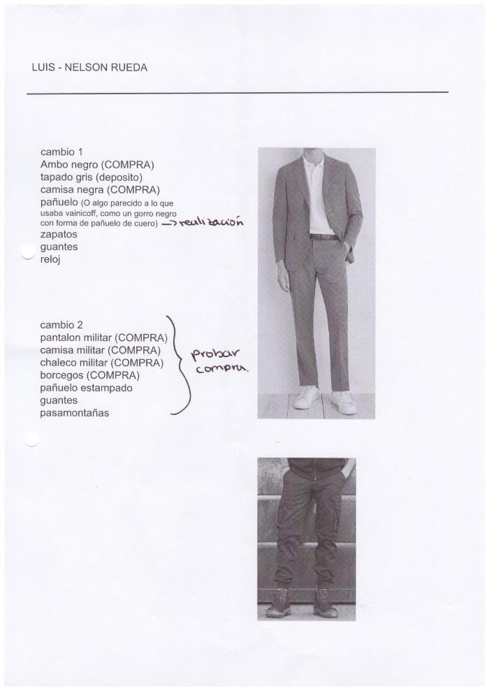 Referencia de Vestuario.