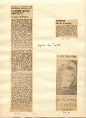 Prensa y crítica: Renate Schottelius. Álbum de recortes de prensa.  